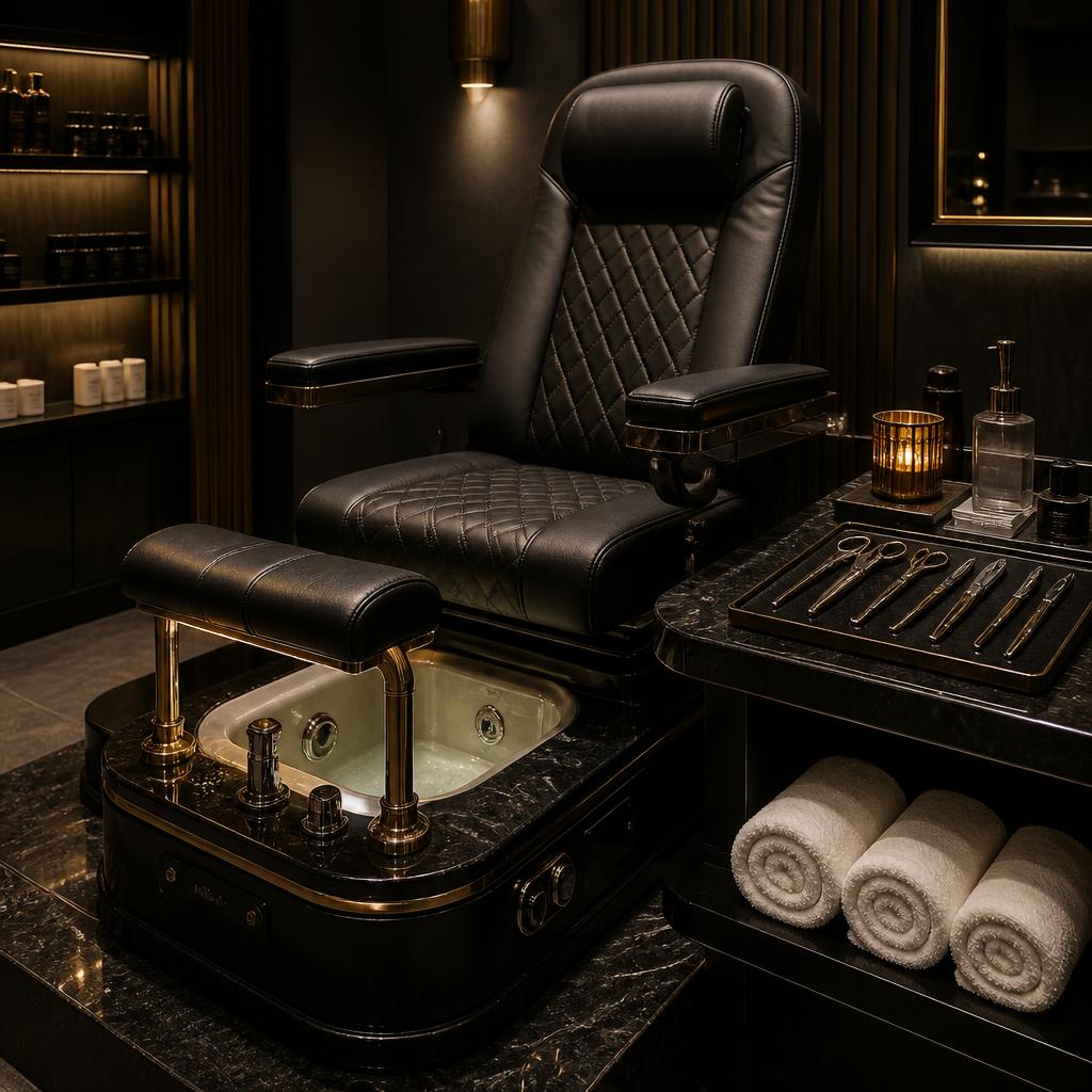 Pedicure and manicure massage chair station